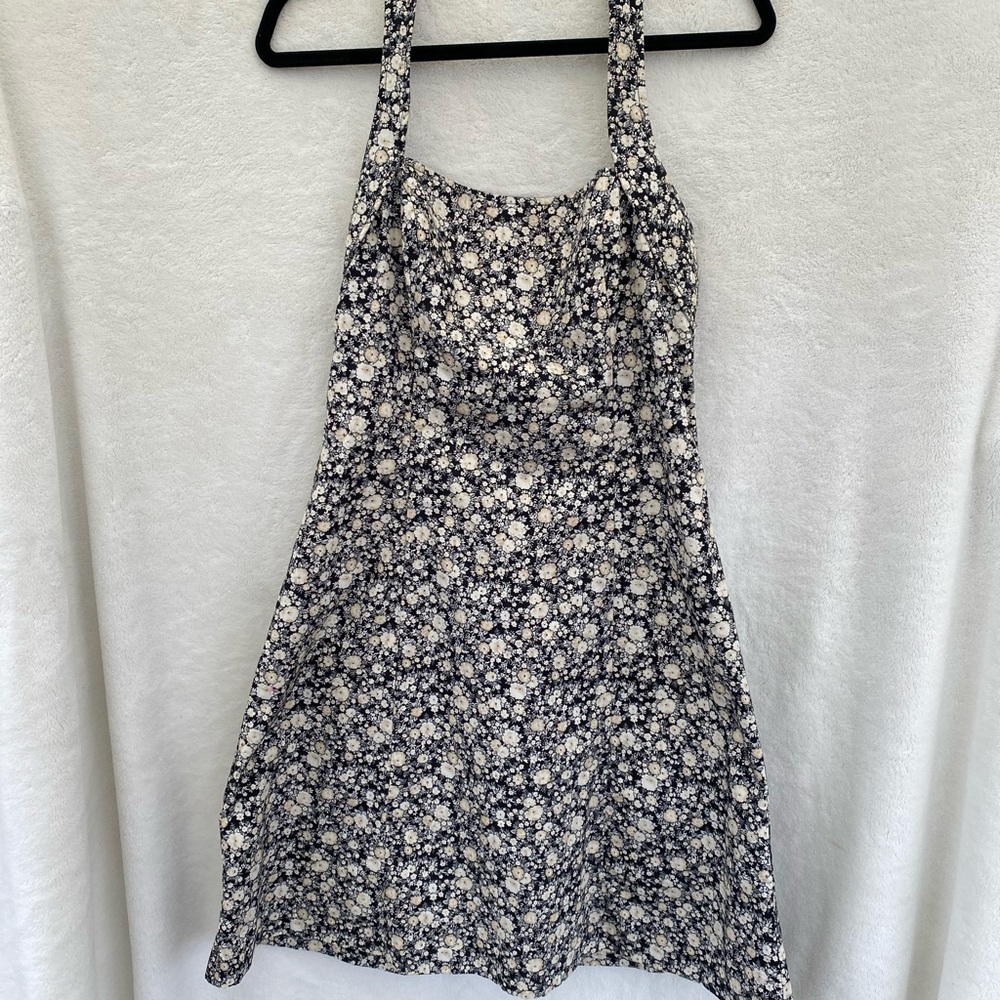 A.B.S By Allen Schwartz Floral Cotton Halter Dress Size 8 USA